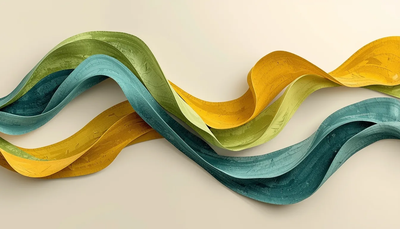 Abstract organic shapes representing the gentle flow of mindful nutrition and daily nourishment patterns